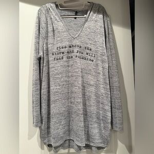 Gray Long Sleeve Women's Top